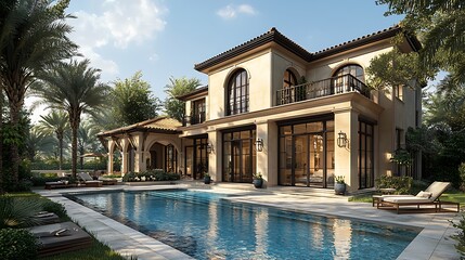 Luxury Home with Swimming Pool and Tropical Landscaping