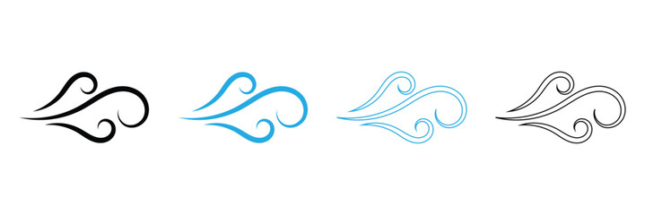 Wind icon Vector logo sign . Vector Illustration . EPS 10 .