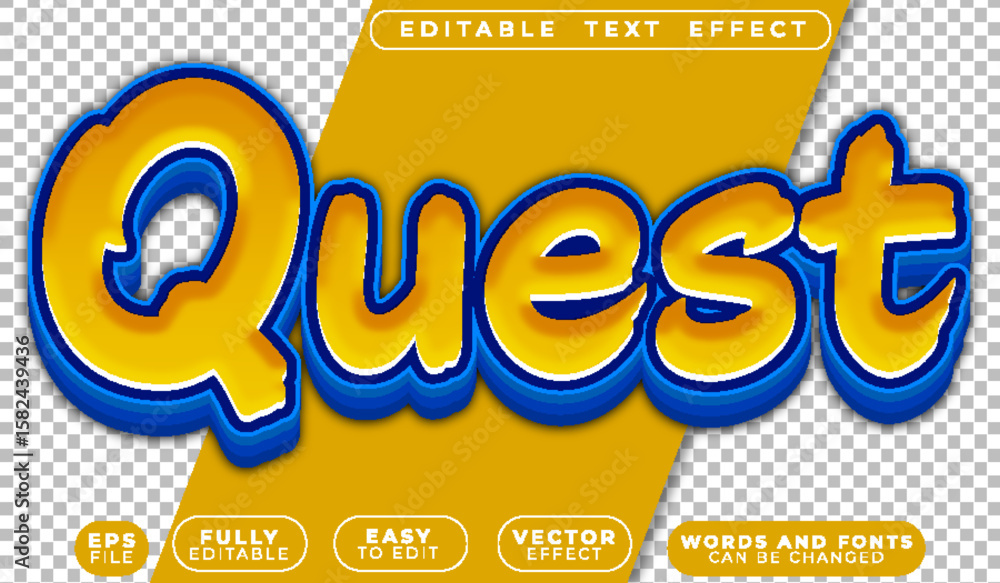 Poster epic quest adventure journey mission challenge editable vector text file