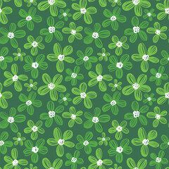 Hand drawn flower repeat pattern Image. Seamless floral print.	