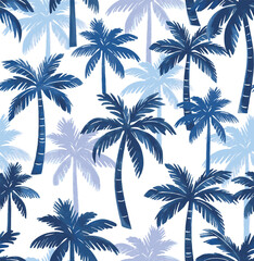 Seamless tropical pattern with palm tree. Design for fashion textiles, fabric, print, graphics, backgrounds and crafts.