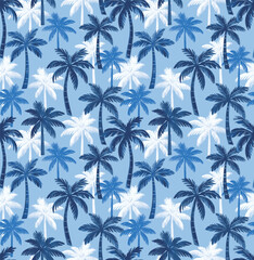 Seamless tropical pattern with palm tree. Design for fashion textiles, fabric, print, graphics, backgrounds and crafts.