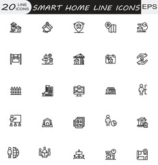 Art & SMART HOME LINE ICONS VECTOR ICONS SET