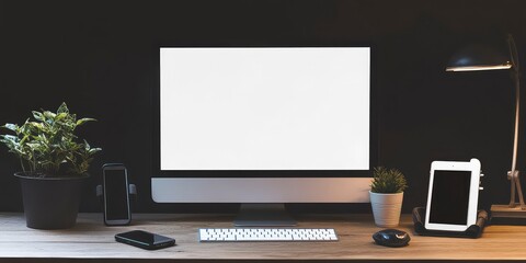 Computer Display Mockup Desk