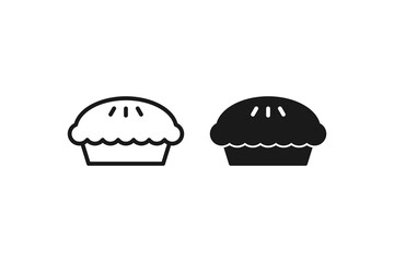 pie icon line and flat design