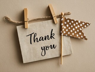 Minimalist Flat Lay Tribute to Gratitude with Thank You Card