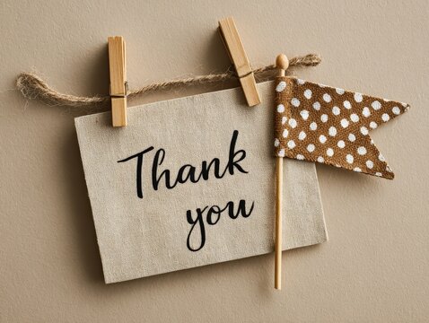 Minimalist Flat Lay Tribute to Gratitude with Thank You Card