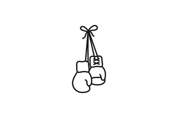 Naklejka premium boxing glove icon line design