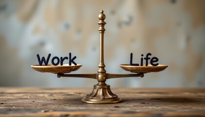 Worklife Balance Balanced Scale with Gold Weights