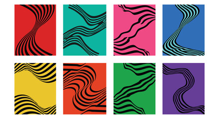 Colorful abstract backgrounds showcase wavy lines and geometric shapes, offering a modern and artistic aesthetic