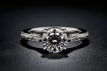 Sparkling diamond engagement ring with intricate band jewelry precious