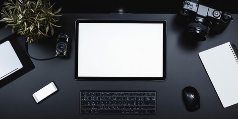 Computer Display Mockup Desk