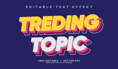 Fototapeta premium treding topic vector text effect with modern style design
