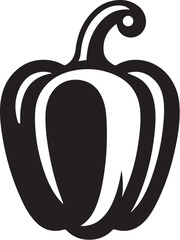 Simple black silhouette of bell pepper