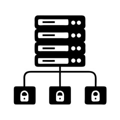 Folder Connected to Multiple Servers Icon - Data Storage Network