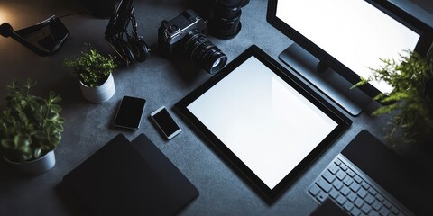 Computer Display Mockup Desk
