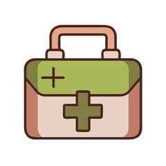 medical bag icon minimal design Colored Outline Icon Symbol Pictogram Outline