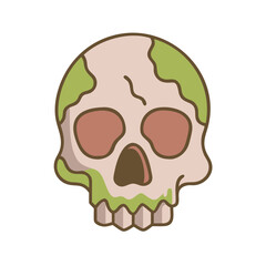skull icon minimal design Colored Outline Icon Symbol Pictogram Outline