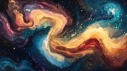 Abstract space nebula painting