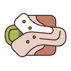 splint icon minimal design Colored Outline Icon Symbol Pictogram Outline