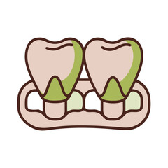 teeth icon minimal design Colored Outline Icon Symbol Pictogram Outline