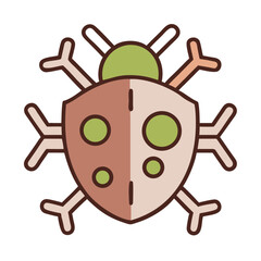 virus icon minimal design Colored Outline Icon Symbol Pictogram Outline