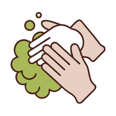 wash hands icon minimal design Colored Outline Icon Symbol Pictogram Outline