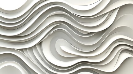 Obraz premium Abstract wavy shapes in light gray and white