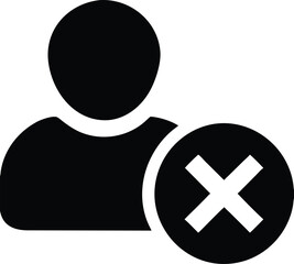 User account removal icon concept