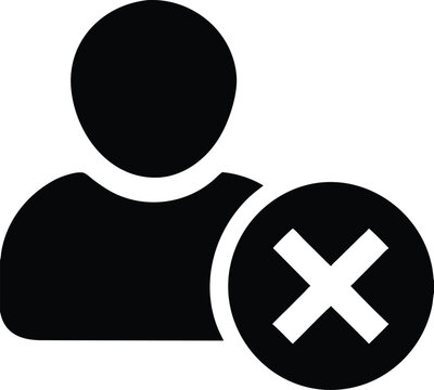 User account removal icon concept