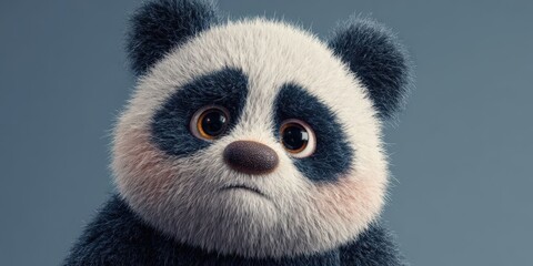 Obraz premium Bright and Adorable 3D Cartoon Panda for Kids' Entertainment and Learning