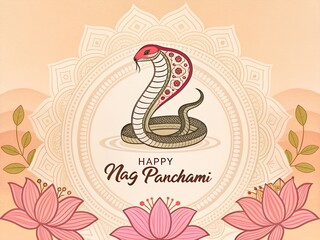Hindu festival, happy Nag Panchami celebration background