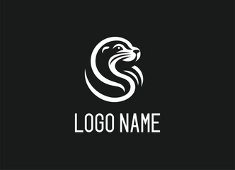  Abstract Otter or Badger Head Logo