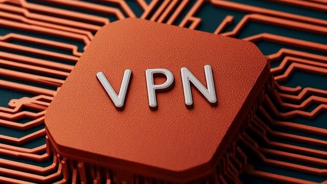 Vpn proxy protection connection concept. VPN Icon Circuit Board Symbolizes Secure Connection and Protection Digital Networks with Advanced Technology
