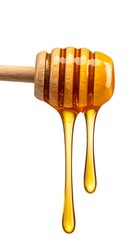 Honey dripping from wooden dipper (2)
