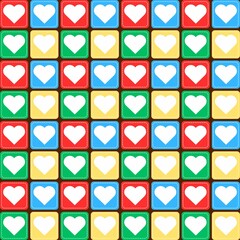 Color Blocks with Hearts on Black
