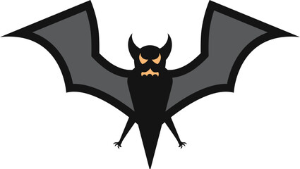 spooky bat flying in air, scary halloween animal