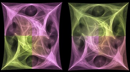 Abstract fractal patterns in complementary colors