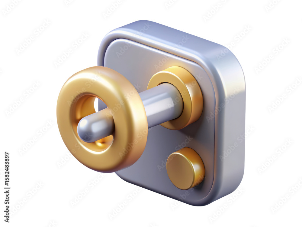 Fototapete a meticulously crafted 3d rendering of a modern door handle with a striking gold and silver color co