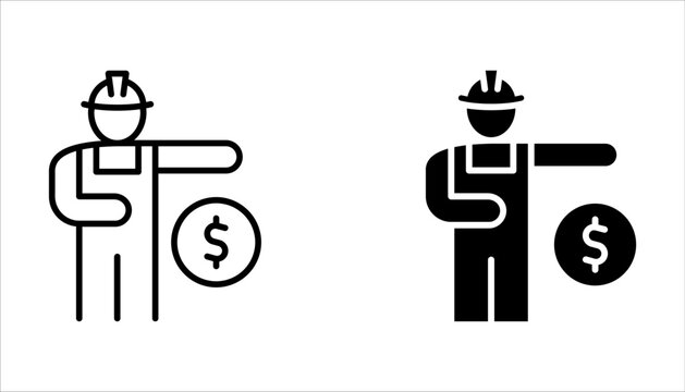 Worker compensation icon set. Supplemental insurance on white background