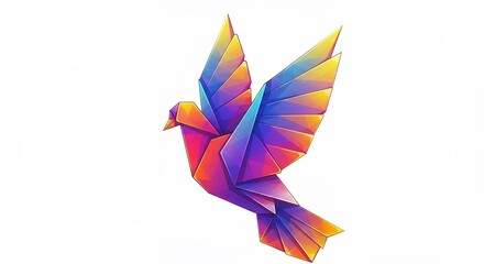 Naklejka premium Colorful origami bird design illustration