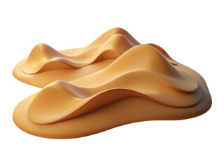 Obraz premium Abstract 3d rendering of layered soft shapes in a warm color against a white background a plastic-style icon.