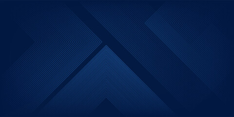 Blue abackground with glowing arrow lines. Simple shiny blue geometric lines design. Technology futuristic business good