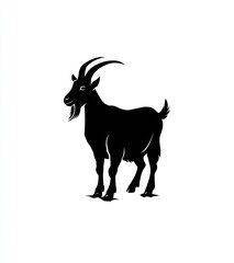 Fototapeta premium Silhouetted goat, standing profile