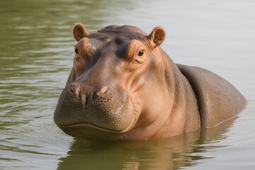 Fototapeta premium Wildlife Sanctuary: Hippopotamus Exhibit