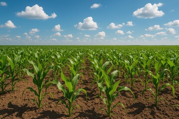 Juvenile maize plantation during summer