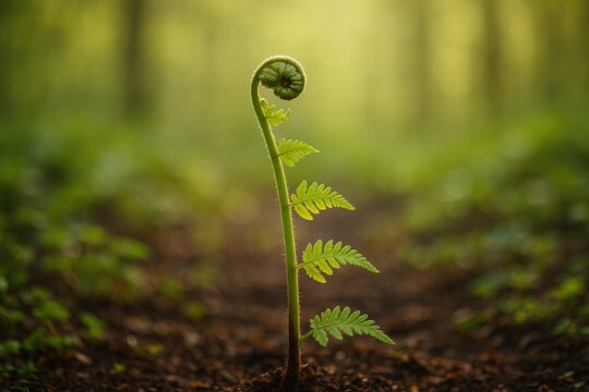 Tiny fern preparing to unfurl