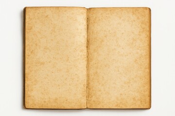 Aged parchment with a blank antique document page on a white backdrop