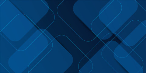Modern dark blue abstract background with overlapping rounded shapes and subtle shadows