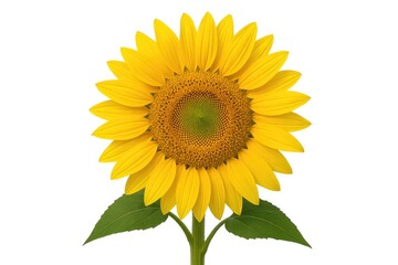 Obraz premium Bright yellow sunflower blossom against a plain white backdrop.